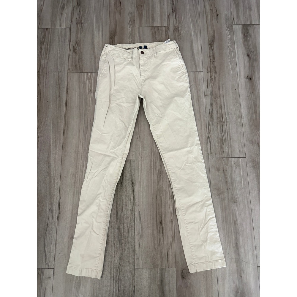 American Eagle Flex Chino Khaki Slim Pants Mens 32x36 Cream Off White